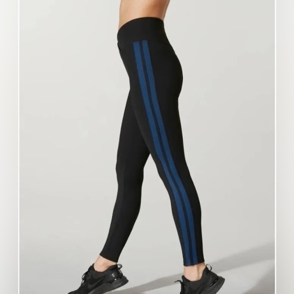 Barry’s Year of Ours Side Stripe Black Leggings Criss Cross Front Womens Small
